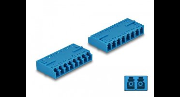 Optische vezelkoppeling HD LC Octuplex Vrouw naar LC Octuplex vrouwelijk blauw