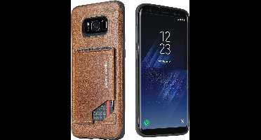 Bruin hoesje Pierre Cardin - Backcover - Stijlvol - Leer - voor de Galaxy S8 Plus - Luxe cover