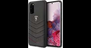 Samsung Galaxy S20 Backcase hoesje - Ferrari - Effen Zwart - Leer