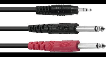 OMNITRONIC jack kabel 3 5 mm - aux kabel - audio kabel 3.5 Jack/2xJack ECO 1,5m bk