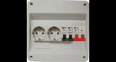 EMAT PV-verdeler 2x B16 alamat met 2x WCD en hoofdschakelaar (PV0007)