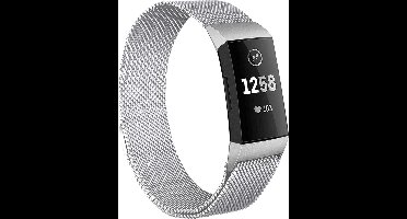 Bandje geschikt voor Fitbit Charge 4 - Zilver Milanese Band