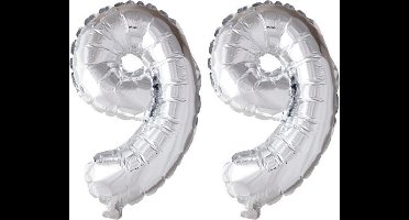 Folieballon 99 jaar zilver 86cm
