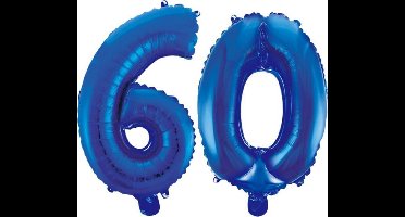 Folieballon 60 jaar blauw 86cm