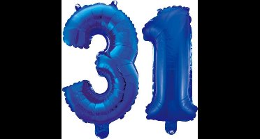 Folieballon 31 jaar blauw 86cm