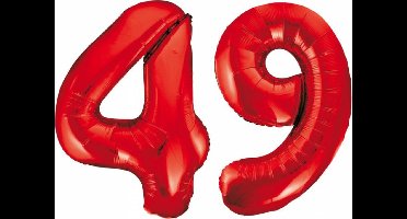 Folieballon 49 jaar rood 86cm