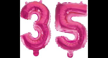Folieballon 35 jaar roze 86cm