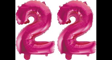 Folieballon 22 jaar roze 86cm