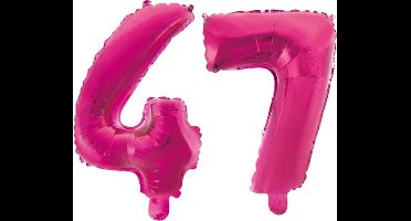 Folieballon 47 jaar roze 86cm