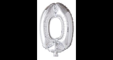 Folieballon 0 jaar zilver 41cm