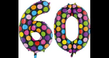 Folieballon 60 jaar stippen 86cm
