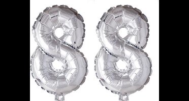 Folieballon 88 jaar zilver 41cm