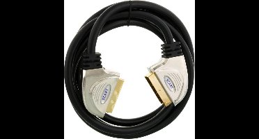 Q-LINK scart-kabel 21-polig 3 meter lang | ZWART