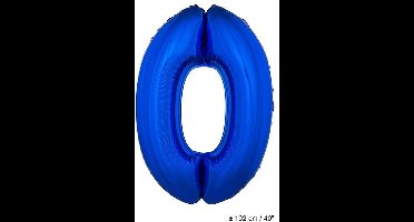 Folieballon Blauw Cijfer '0' Groot