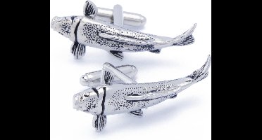 Manchetknopen - Vis Koikarper Karper Zilverkleurig