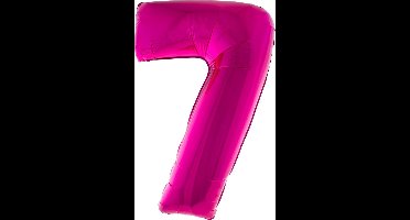 Cijferballon folie nummer 7 | Opblaascijfer 7 roze 102cm