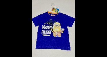 Minions T-shirt - Minions Paradise - blauw - maat 110/116 (6 jaar)