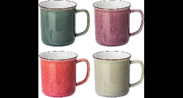 Sara beker d6xh6,8cm 12cl 4 asspink - purple - greige - petrol 4 stuks