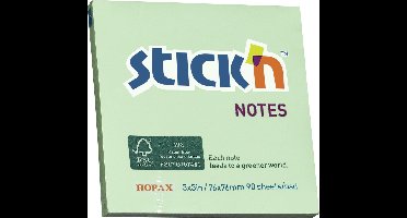 Stick'n Sticky Notes - 76x76mm - FSC - Pastel Groen - 90 Memoblaadjes