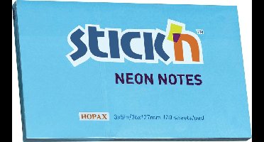 Stick'n Sticky Notes - 76x127mm - Neon Blauw - 100 Memoblaadjes