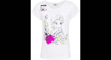 Frozen T-shirt - kleurt in met zonlicht - wit - maat 128