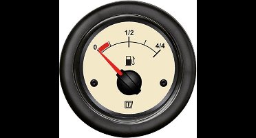 VETUS Brandstofmeter - 12V - Creme/chroom - inbouwmaat 52 mm