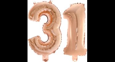Folieballon nr. 31 Rosé Goud 41cm