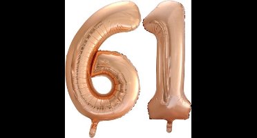 Folieballon nr. 61 Rosé Goud 86cm