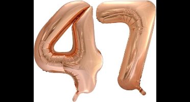 Folieballon nr. 47 Rosé Goud 86cm