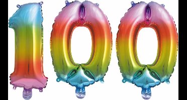 Folieballon nr. 100 Regenboog 86cm