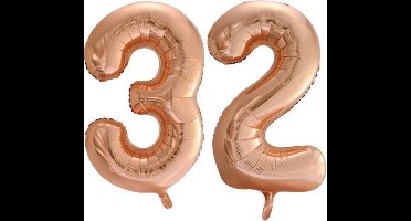 Folieballon nr. 32 Rosé Goud 86cm