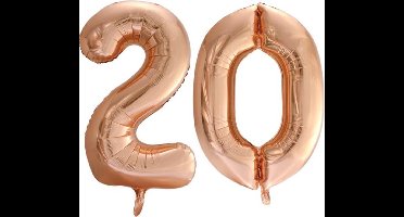 Folieballon nr. 20 Rosé Goud 86cm