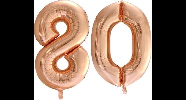 Folieballon nr. 80 Rosé Goud 86cm