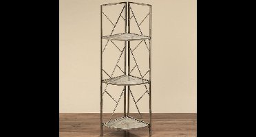 Rek - Hoek - Zilver - Hout - 113 cm