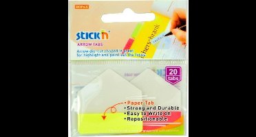 Stick'n Bladwijzer - Index tab - Pijl vorm - 38x38mm, geel/rood, 2x10 tabs
