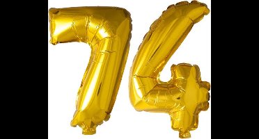 Folieballon nr. 74 Goud 41cm