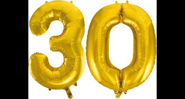 Folieballon nr. 30 Goud 86cm