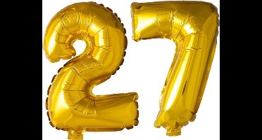 Folieballon nr. 27 Goud 41cm