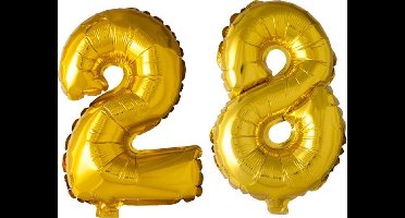 Folieballon nr. 28 Goud 41cm