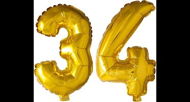 Folieballon nr. 34 Goud 41cm