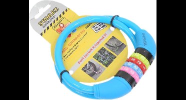 Stahlex Ø10mm / 65cm kabelslot schlechts 230g met cijferslot | Het eerste fietsslot voor uw kind | Blauw