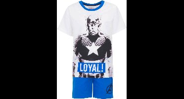 Marvel jongens shortama K/M Captain America  - 104  - Wit