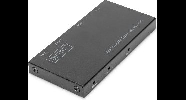 Digitus DS-45322 2 poorten HDMI-splitter LED-weergave, Met metalen behuizing, Ultra HD-geschikt 4096 x 2160 Pixel Zwart