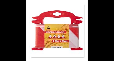Deltafix afzetband rood / wit 25 m