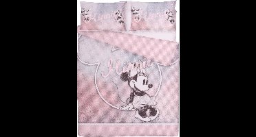 Blauw en roze katoenen beddengoed 230x220 cm Minnie Mouse, OEKO-TEX