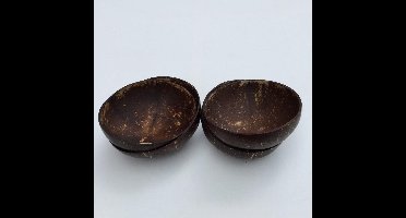 Coconut bowl  set van 2 ,- Kokosnoot kom. 12-14cm kokosnoot schalen. 100% Natuurlijk. Duurzaam. Geschikt voor bijvoorbeeld salade, smoothie, yoghurt of ijs. Geschikt voor thuis gebruik, hotel, restaurant, kamperen, en meer.