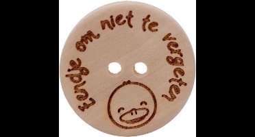 Durable Knoop 'Eendje om niet te vergeten' 25mm. Kaart á 3 stuks - houten knoop