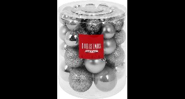 Christmas Decoration Kerstballenset - 44 stuks plastic - zilver