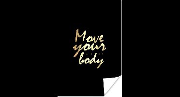 Poster Quote - Dansen - Goud - Zwart - 20x30 cm