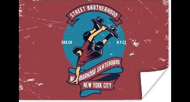 Poster Skateboard - Man - Retro - Quote - 30x20 cm - Vaderdag cadeau - Geschenk - Cadeautje voor hem - Tip - Mannen